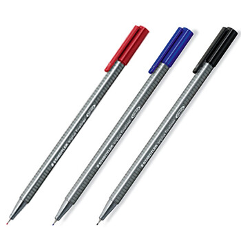 施德楼（STAEDTLER）针管笔勾线笔 0.3mm纤维头水性墨水可洗直液签字笔 美术绘图描线速干笔 黑色10支334-9