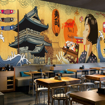 刺青纹身相扑仕女壁纸和风装饰日式餐厅料理寿司店背景墙纸 整张 真丝布 平方仅墙纸 图片价格品牌报价 京东