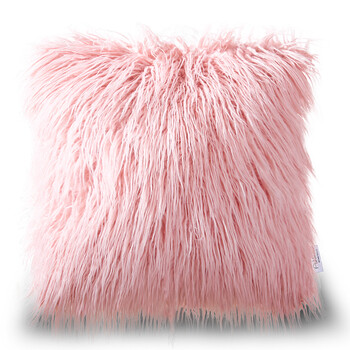 北欧ins毛毛抱枕套长毛绒大靠垫沙发垫靠枕坐垫卧室飘窗垫 b-浅粉色