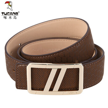 啄木鸟tucano皮带男士平滑扣腰带韩版潮时尚纯牛皮商务休闲青年裤带
