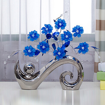 水晶花家居饰品家庭室内摆饰电视柜装饰品卧室摆件玄关客厅摆设 蓝色