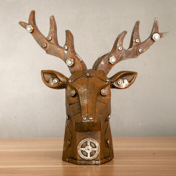 复古做旧 工业风摆件 家居创意机械鸟 酒吧咖啡厅橱窗软装饰品 机械鹿