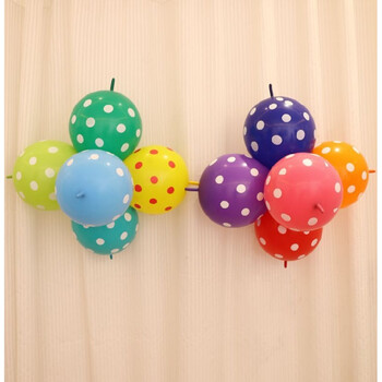 尾巴 圆点气球颜色随机【10个】