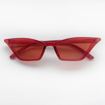 欧美街拍复古网红同款墨镜蝶形猫眼太阳镜gigi蹦迪眼镜潮男女 红色 送