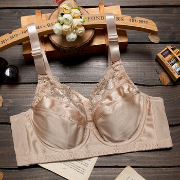 大胸显小大码文胸薄款大罩杯胖mm胸罩调整型女士薄内衣 金色 80c