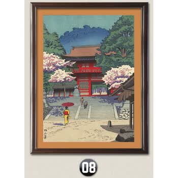 日式风格装饰画浮世绘风景壁画料理店寿司居酒屋榻榻米有框画 08 43*