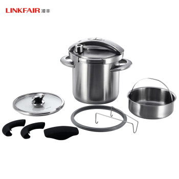 凌丰厨具不锈钢高压锅具20cm5L压力锅明火燃气电磁炉通用包邮
