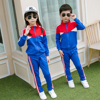 学生秋季班服2018新款男女童春装幼儿园园服儿童运动校服套装 蓝色