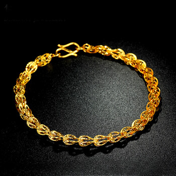 9足金手链 婚庆凤尾金手链女款黄金 女士黄金手链 结婚送礼 女士手链