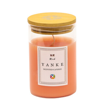 YANKE 吉香系列香薰精油蜡烛防风杯 无烟香氛杯蜡罐蜡 创意浪漫约会生日道具婚庆求爱用品 独爱檀香-大号