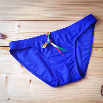 泳裤男 比基尼小三角低腰性感泳裤 紧身时尚泳衣男款套装温泉裤 蓝色