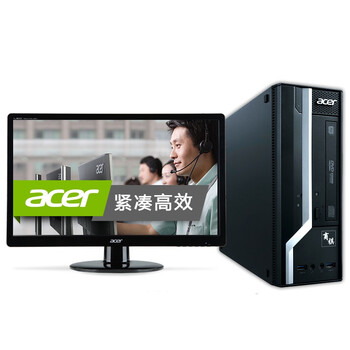 宏碁（acer）SQX2140 240N 商用台式电脑（E1-2650 4G 500G DVD USB3.0 键鼠 Linux）19.5英寸