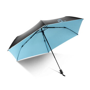 蕉下Banana Umbrella Air纯色杜鹃红超轻防晒太阳伞遮阳伞 杜鹃红三折款-麻布伞套