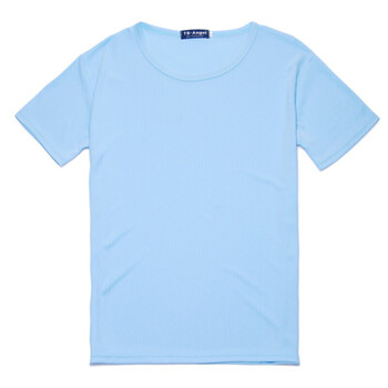 圆领夏令营营服订做短袖t恤diy文化衫印字儿童广告衫定制logo 浅蓝色