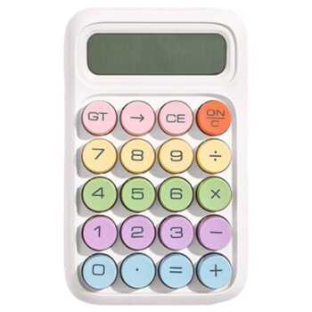 三木（SUNWOOD）便携款学生计算器马卡龙迷你计算器亲肤按键机械键盘小学简易计算适用学习用品 EC-1872 月光白