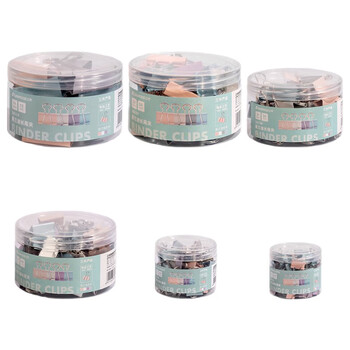 三木（SUNWOOD）60mm莫兰迪彩色长尾夹/金属燕尾夹/票据夹/长尾票夹 办公用品 6只/筒 2010F