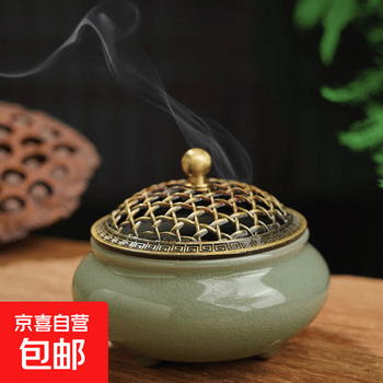哥窑三足香炉价格报价行情- 京东