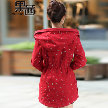 
                                                            果茜风衣女中长款2019秋新品女装韩版宽松时尚气质休闲修身收腰长袖风衣女中长款922 922卡其色 L                