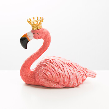 家居客厅创意火烈鸟工艺品欧式房间卧室少女心摆件 皇后火烈鸟摆件