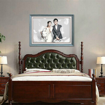 婚纱照相框挂墙卧室组合套装影楼创意结婚照片放大订制36寸床头照g