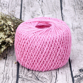 diy彩色麻绳绳子捆绑绳照片装饰绳编织材料复古风 粉红色麻绳25m 2卷