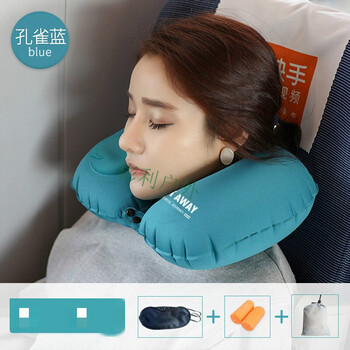 便携旅行睡觉神器护颈脖子u型枕坐车长途按压充气枕头飞机u形颈枕