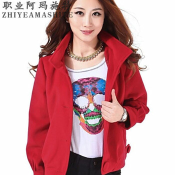 职业阿玛施特品牌女装正品2015秋冬装新款韩版长袖加厚保暖羊毛毛呢短外套妈妈装连帽OL上装 灰色 4码/L 重120