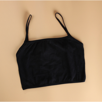 少女文胸小学生吊带内衣小背心10育期12运动棉薄款女孩背心式 黑色