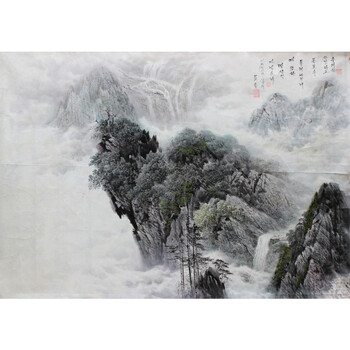 朝鲜国画 【白头山出品】拍卖已结束06万寿台画家 金峰学《中秋节