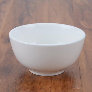 西餐厅加厚陶瓷碗酒店白色米饭碗韩式碗餐具家用汤碗泡面碗 y 4英寸