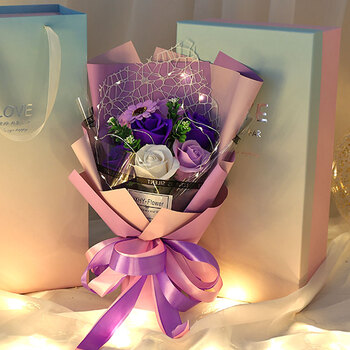 中秋节国庆节七夕情人节礼物送女生浪漫生日礼物女朋友情人仿真花永生