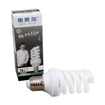 惠美加全螺旋16W节能灯荧光灯管E27螺旋灯口暖白光黄光天花灯筒灯壁灯纯三基色护眼节能灯