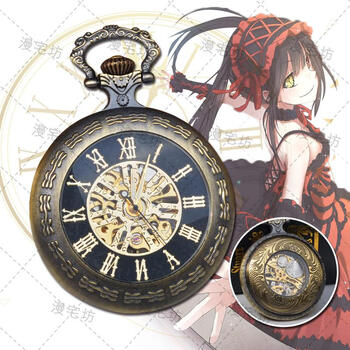 漫宅坊 约会大作战周边时崎狂三刻刻帝翻盖怀表时钟之眼男女二次元