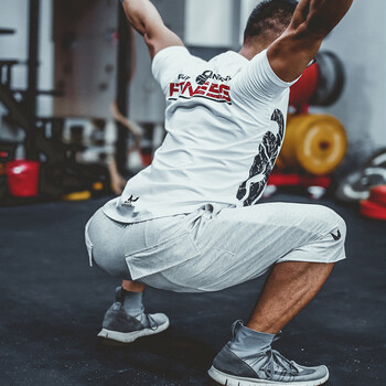 夏季肌肉男兄弟运动t恤狗跑步训练健美健身服速干透气弹力上衣短袖潮