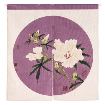 荷花水墨国画帘中国风棉麻门帘挂帘隔断帘子中式风水软隔断半门帘