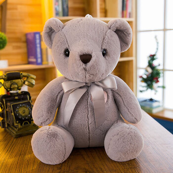 毛绒玩具熊 大号女生抱抱熊可爱抱枕公仔女生生日礼物 灰色 60厘米