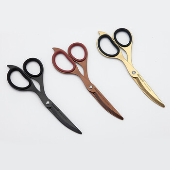 仲林（Nakabayashi）省力剪刀办公家用防粘美工刀DIY工具镀钛涂氟 香槟红 NH-HST180PB