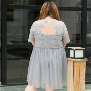 2018夏新款大码女装胖妹妹性感花边网纱连衣裙胖mm250斤休闲小礼服