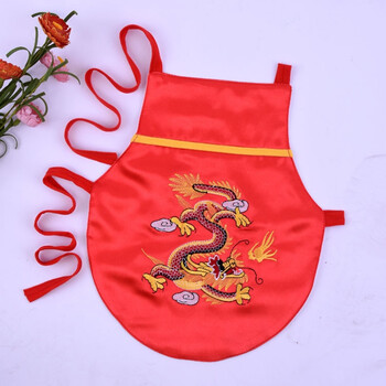 婴儿肚兜夏季 儿童小孩新生儿 宝宝红肚兜 红圆龙 6-12月