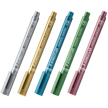 施德楼（STAEDTLER）金属色记号笔 红色1-2mm速干勾线马克笔 学生手账贺卡请帖签名笔单支装8323-232