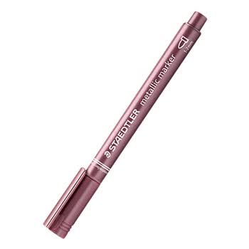 施德楼（STAEDTLER）金属色记号笔 红色1-2mm速干勾线马克笔 学生手账贺卡请帖签名笔单支装8323-232