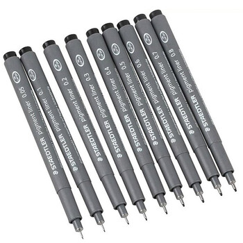 施德楼（STAEDTLER）针管笔勾线笔 0.05mm纤维头耐擦防水直液签字笔 美术绘图描线速干笔 2支装308005-9