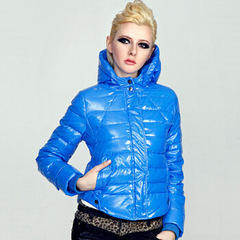 百普拉姿(bioplazm)012421073006622 亮面糖果色绒羽绒服 蓝色 m