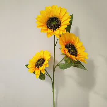 仿真向日葵太阳花假花绢花干花客厅卧室落地摆放花室内装饰花 小号3头