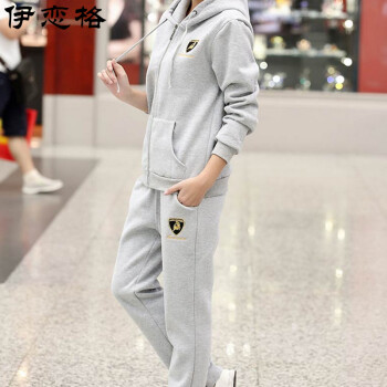 
                                        伊恋格 卫衣套装女2017秋新款大码女装胖女人显瘦修身胖mm200斤休闲套装女 6673 红色 L（暂无货）                