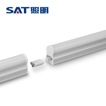 SAT照明无暗区LEDT5灯管灯带一体化日光灯灯糟灯带支架灯具LED灯管灯条照明4W T5LED支架灯4W300mm长 6000K正白光