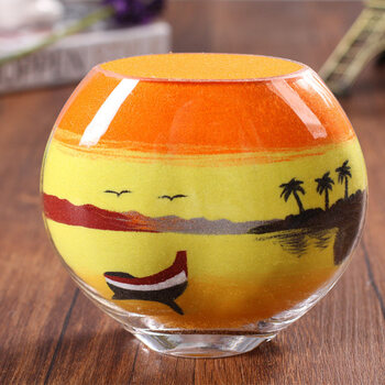 沙瓶画diy定制手工创意生日闺蜜结婚礼物情侣沙画瓶女表白 夕阳湖畔