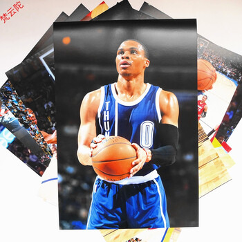 拉塞尔维斯布鲁克韦少篮球海报墙壁纸一套8张 16寸