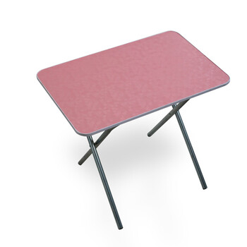 高腿写字小桌餐桌便携高脚简易笔记本电脑桌摆摊桌简约桌 粉红 55cm高