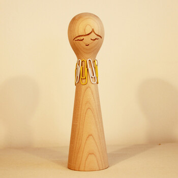本来设计 实木玩偶摆件 创意木质可爱表情木偶公仔办公桌好玩生日礼物